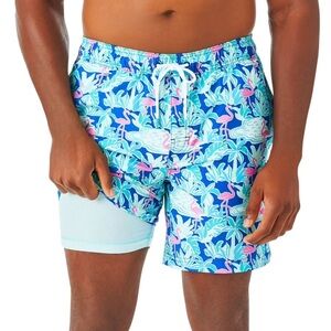 XS Men's Blue Flamingo Swim Shorts